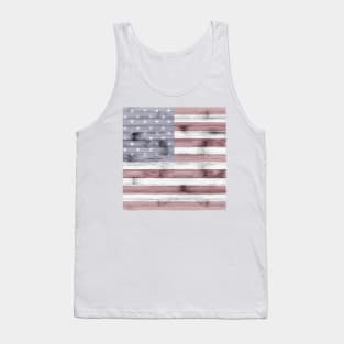 Rustic Red White Blue Wood USA flag Tank Top